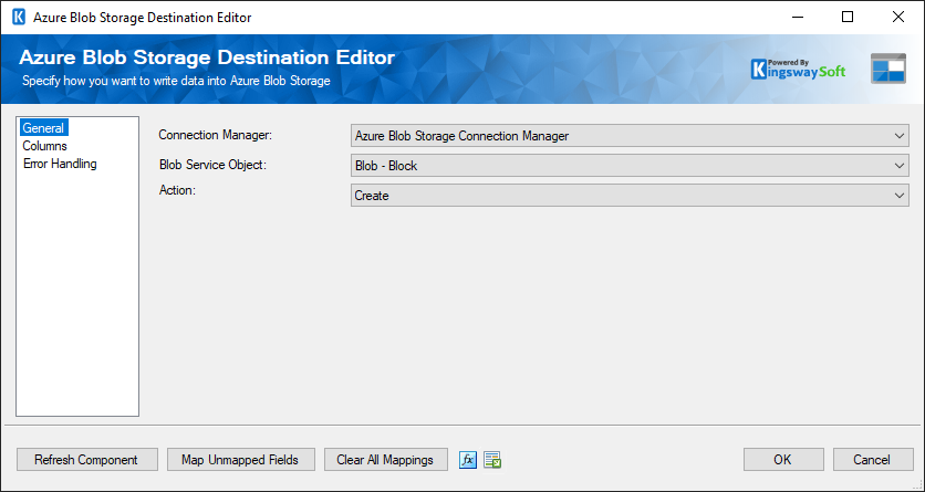 SSIS Azure Blob Storage Destination